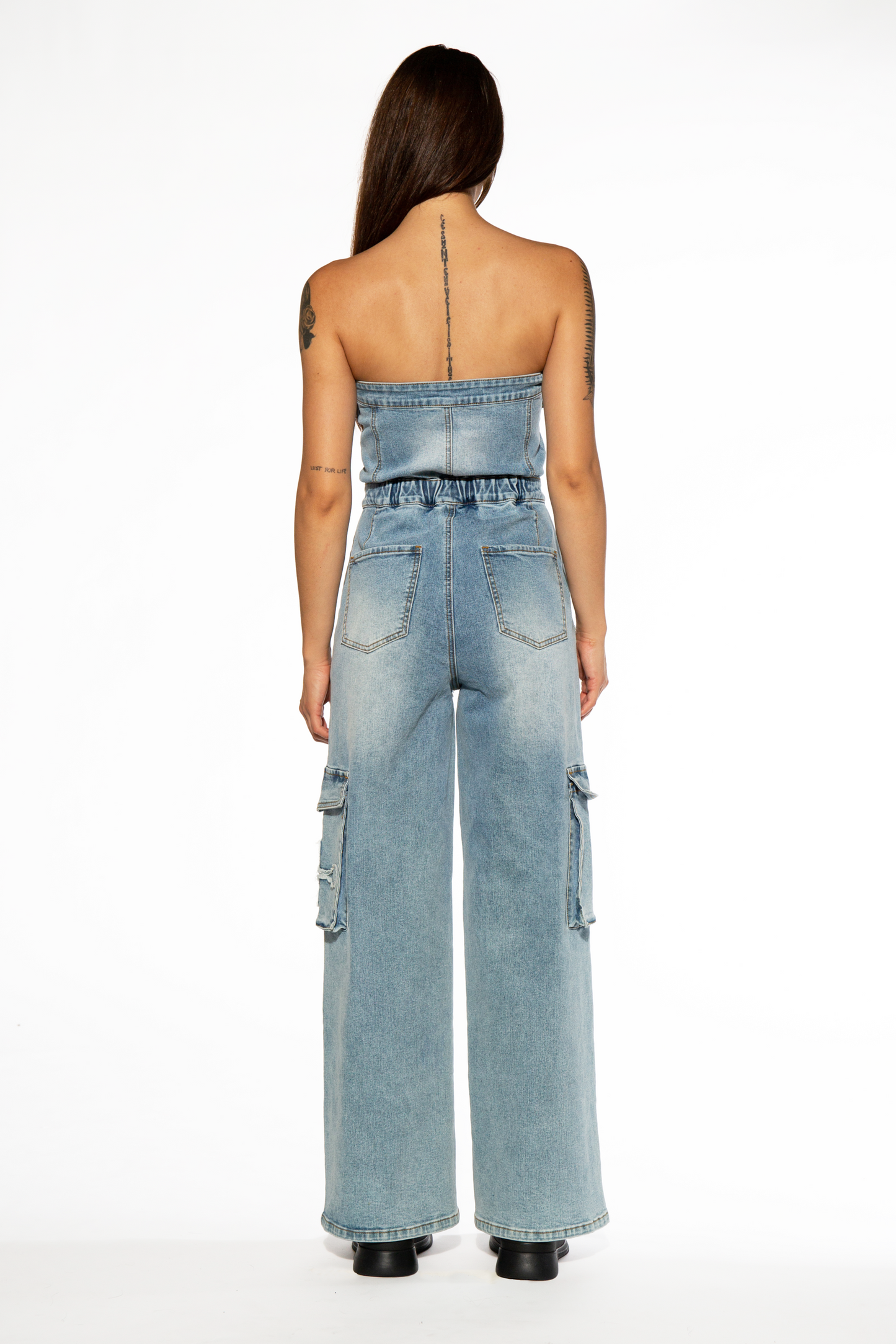 CARGO JUMPSUIT WITH CROSS PATCH