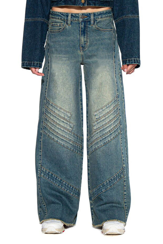 VINTAGE WASH BAGGY MOTO JEAN
