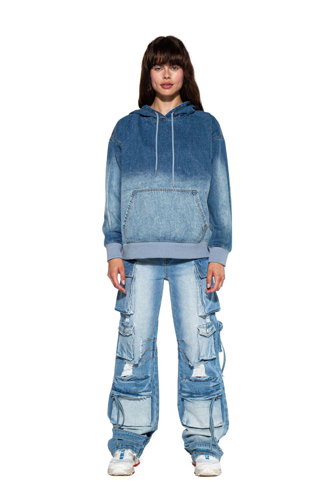 Distressed Denim Cargo Jean - Afterhour