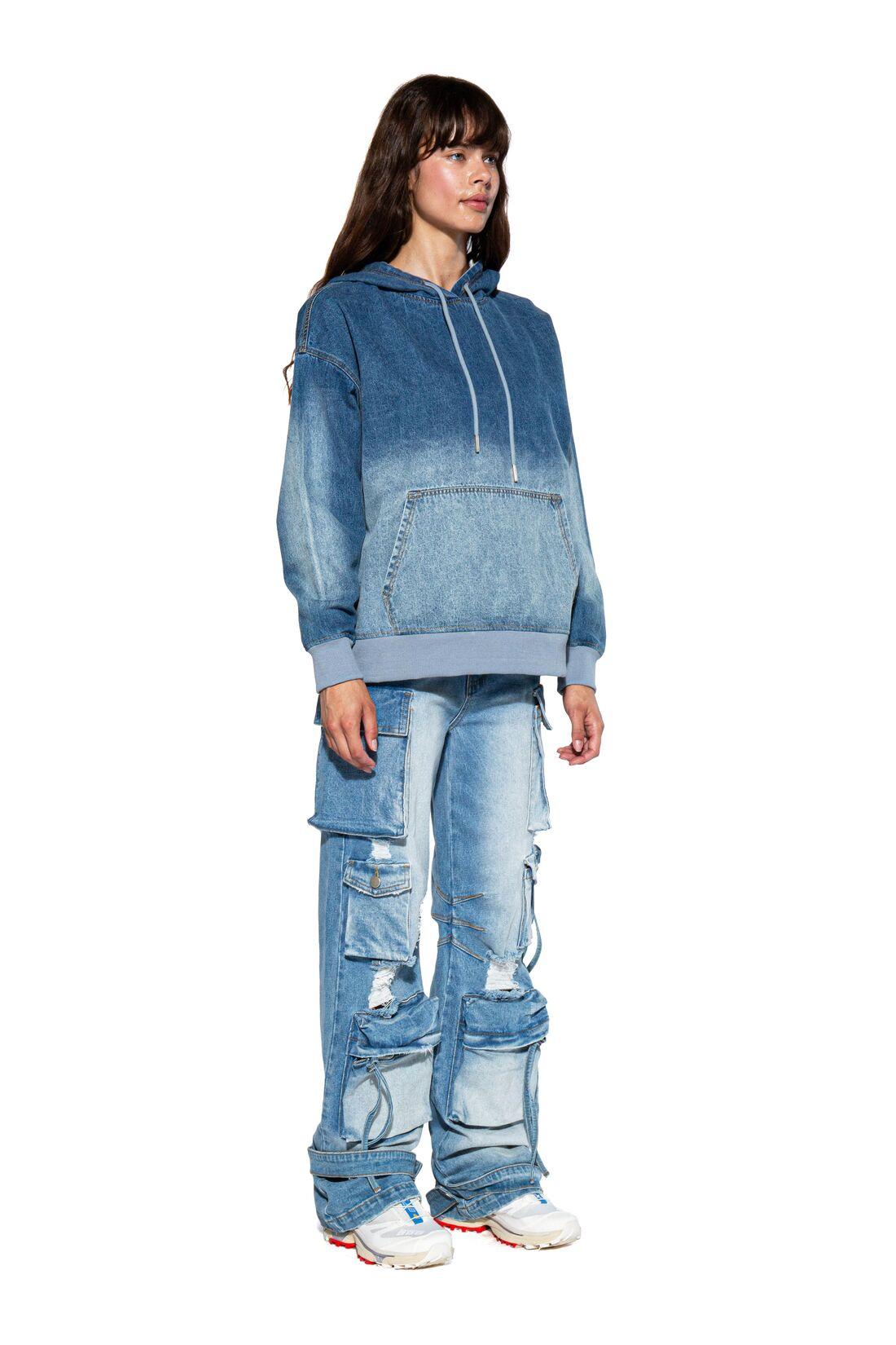 Distressed Denim Cargo Jean - Afterhour