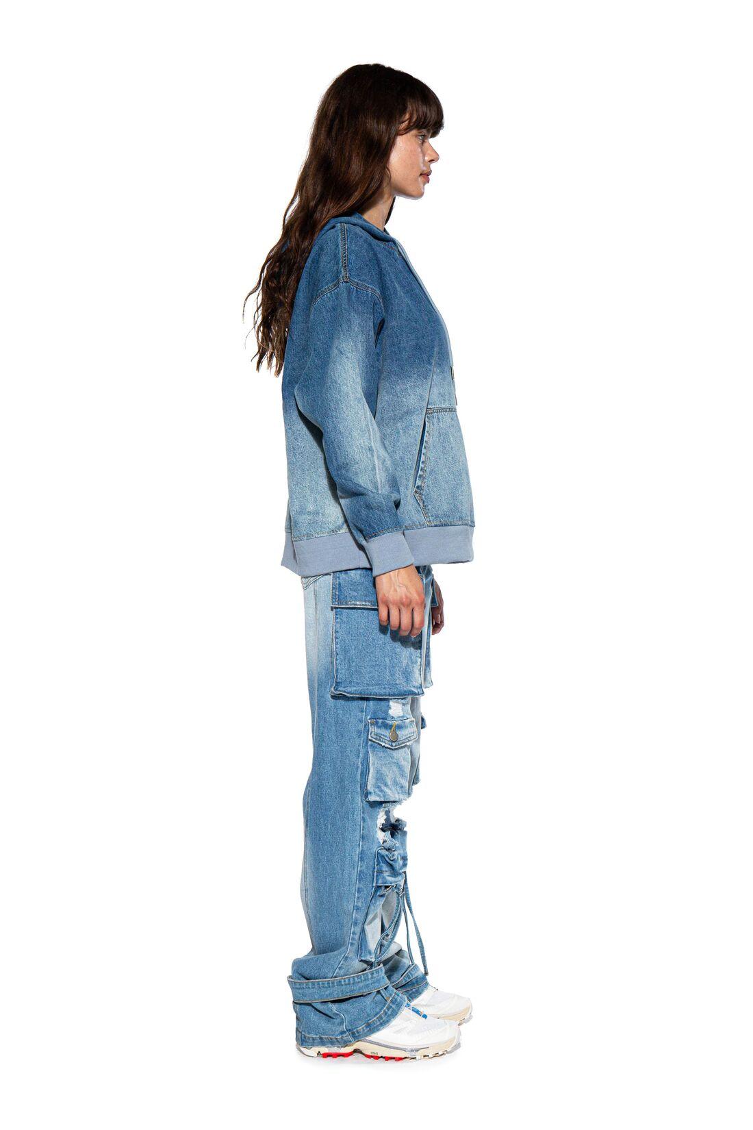 Distressed Denim Cargo Jean - Afterhour