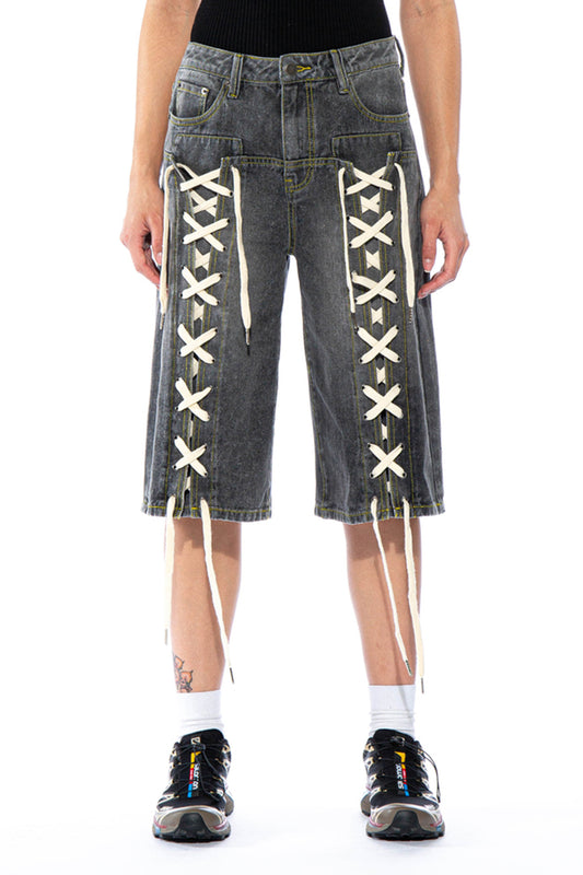 Lace Up Baggy Jorts