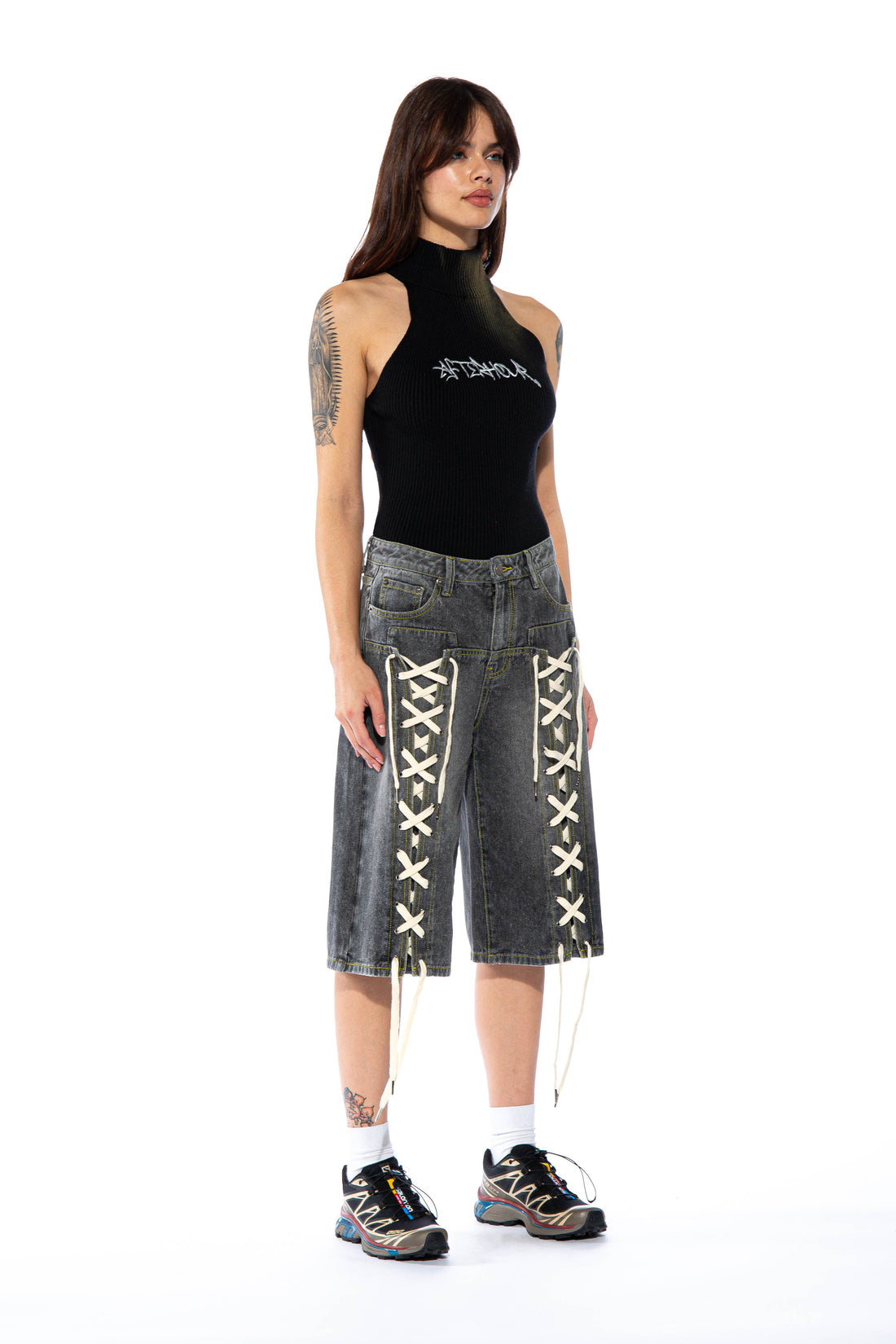 Lace Up Baggy Jorts