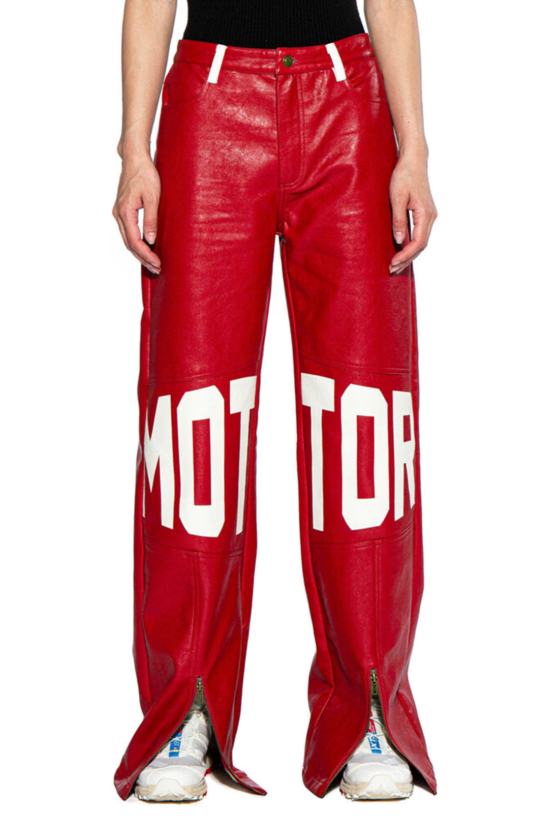 Riders Motor Printed Faux Leather Pant