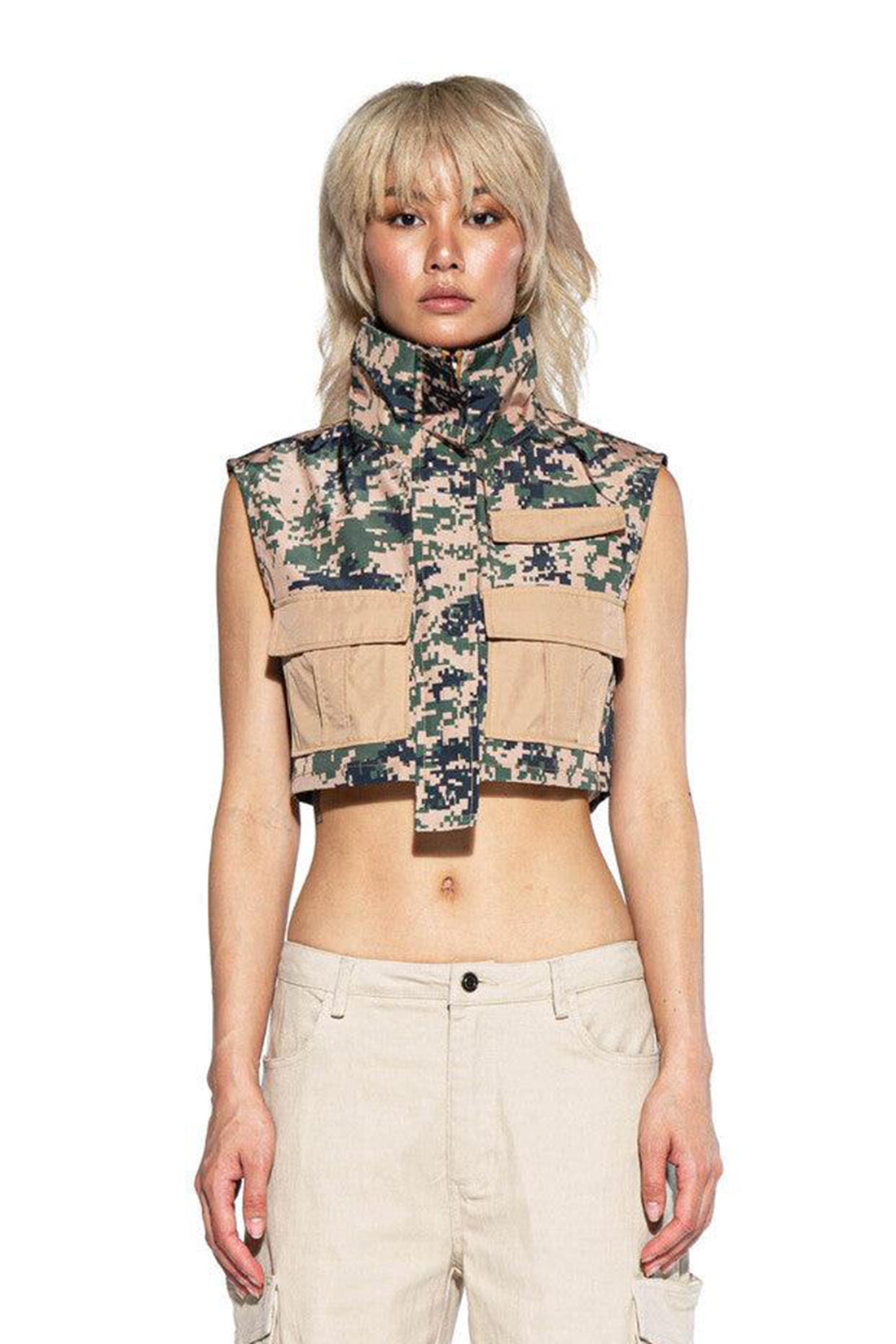 Camo Printed Cargo Vest
