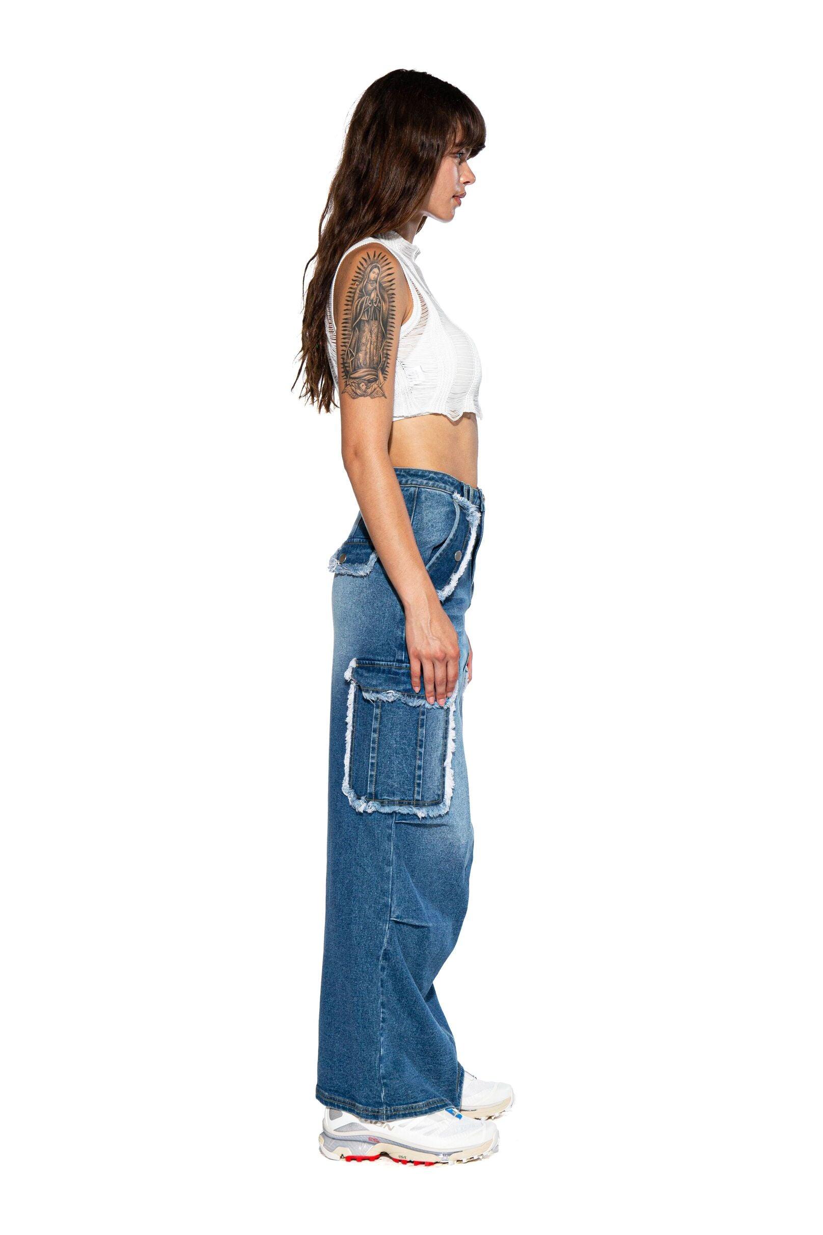 Cargo Denim Maxi Skirt - Afterhour