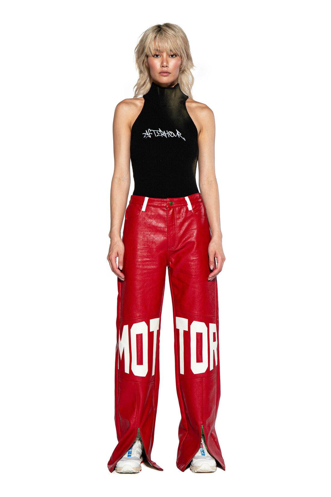 Riders Motor Printed Faux Leather Pant - Afterhour