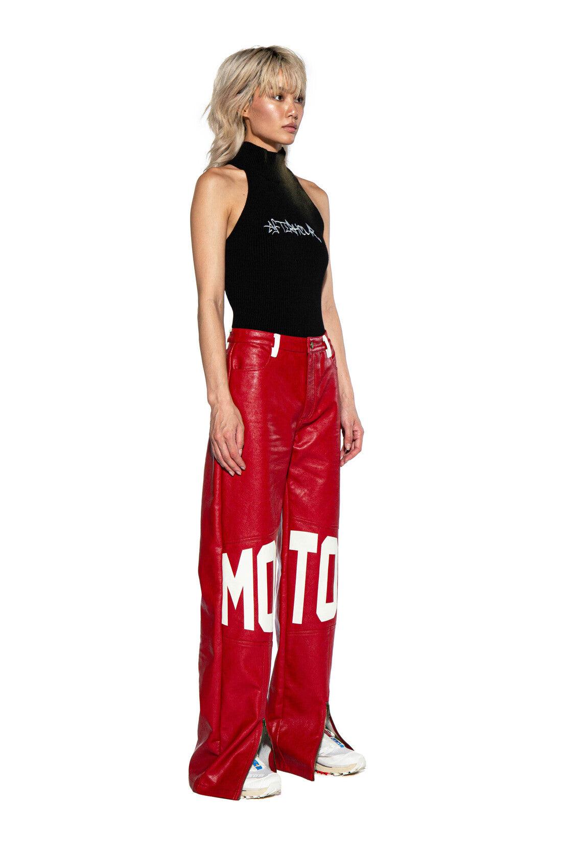 Riders Motor Printed Faux Leather Pant - Afterhour