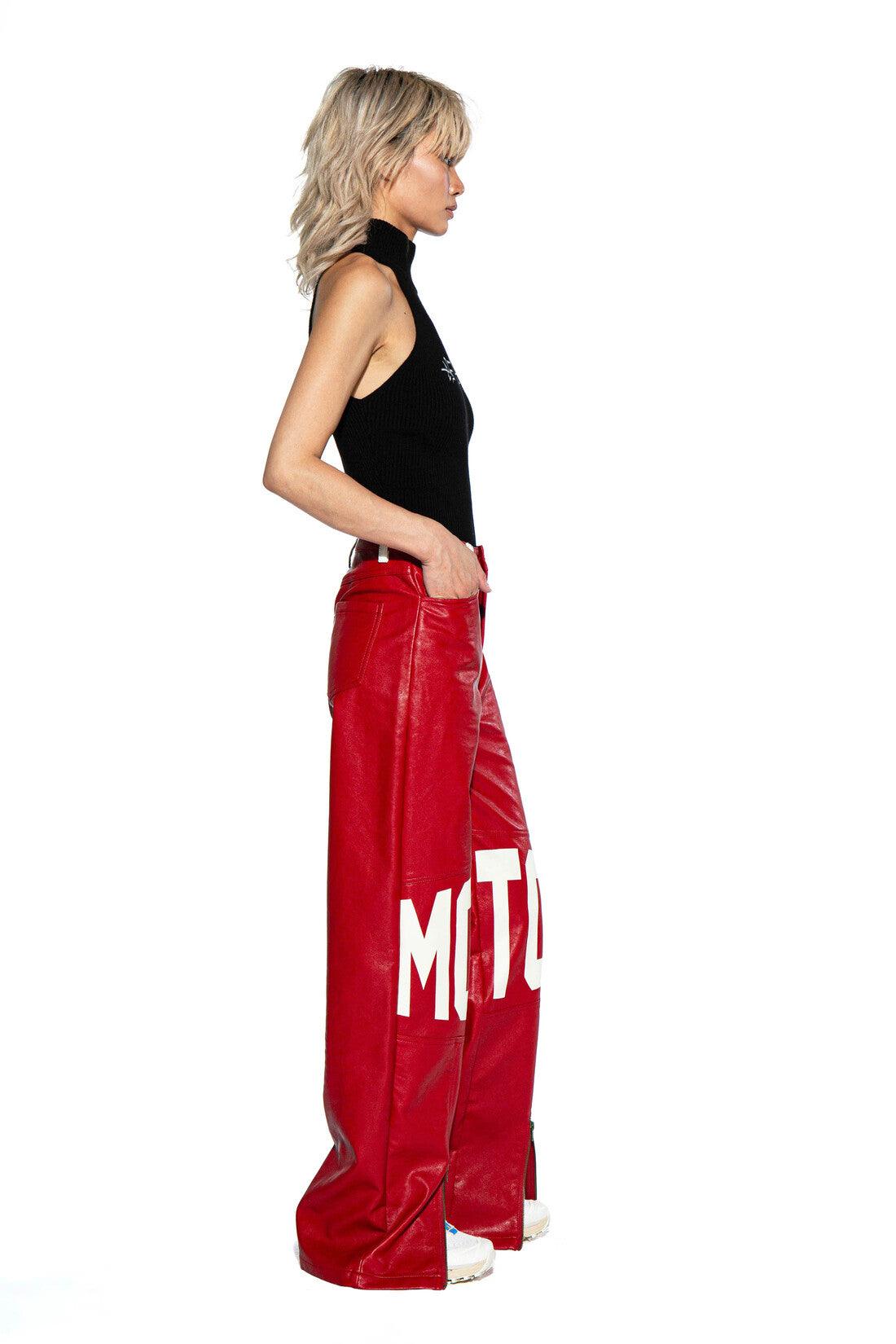 Riders Motor Printed Faux Leather Pant - Afterhour