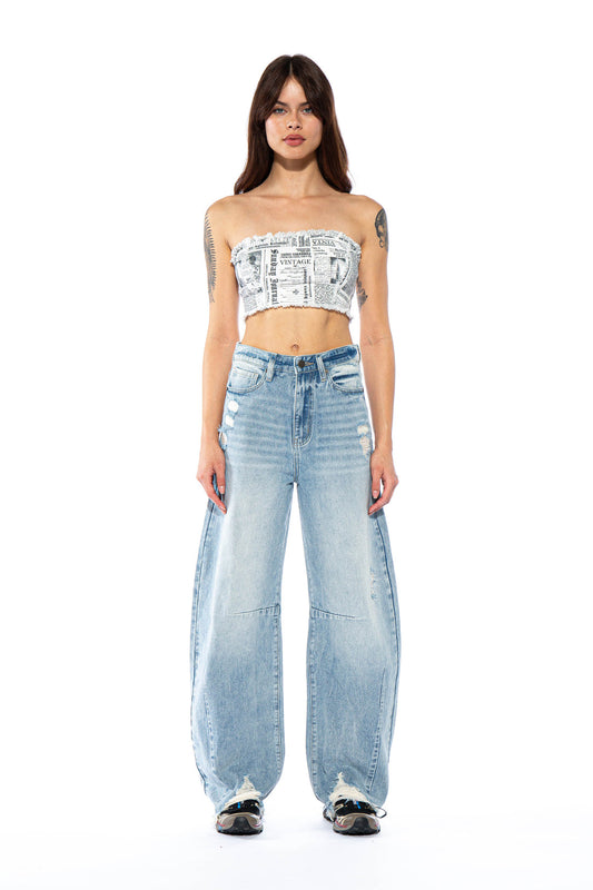 Newspaper Print Tube Top