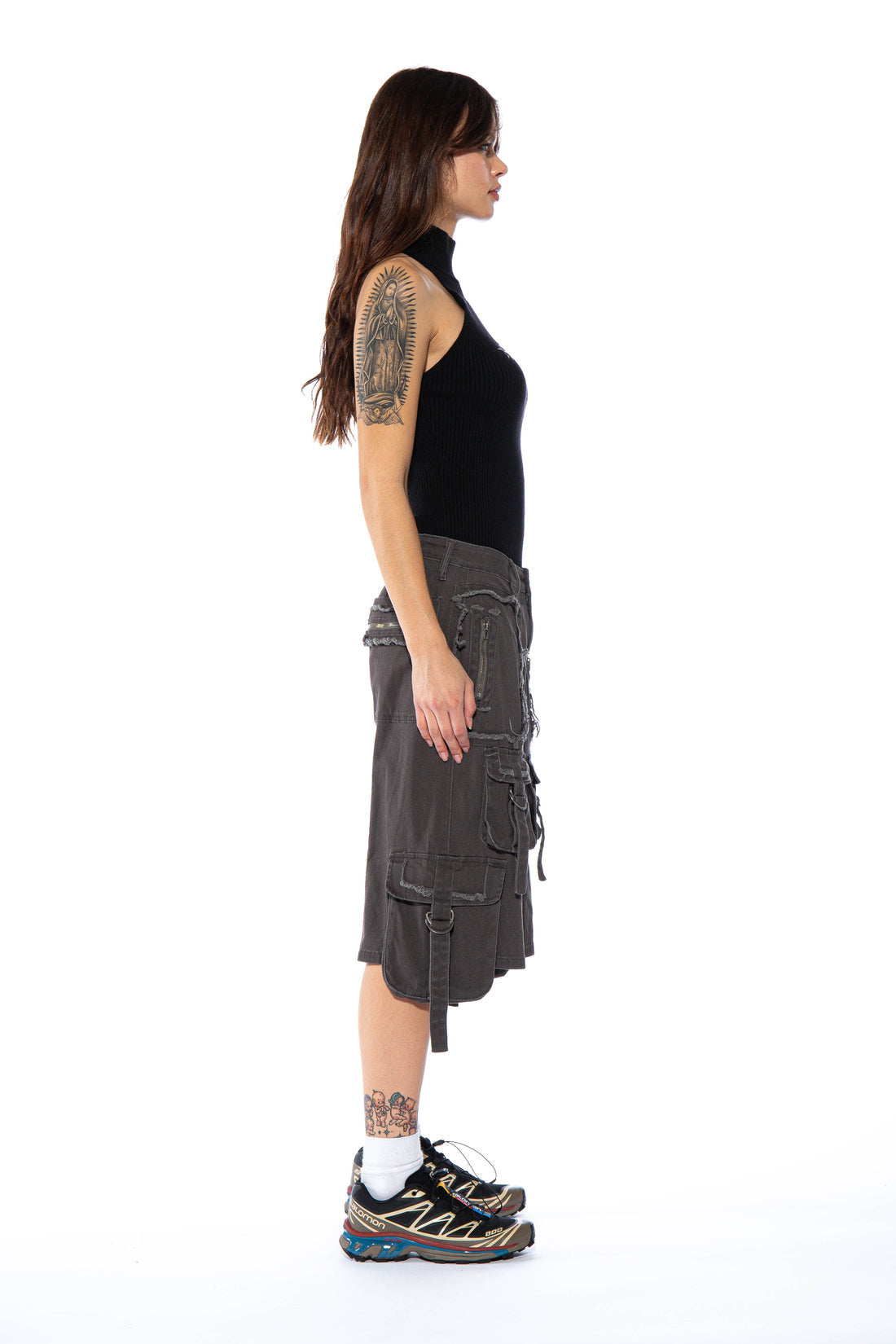 Vintage Frayed Hem Cargo Short