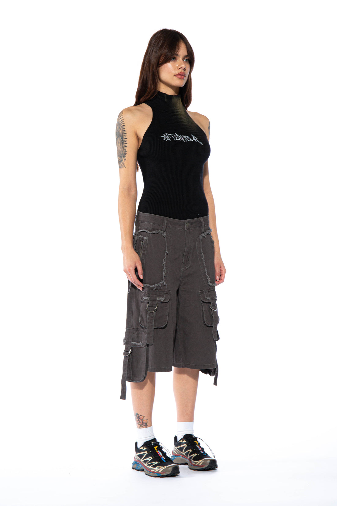 Vintage Frayed Hem Cargo Short